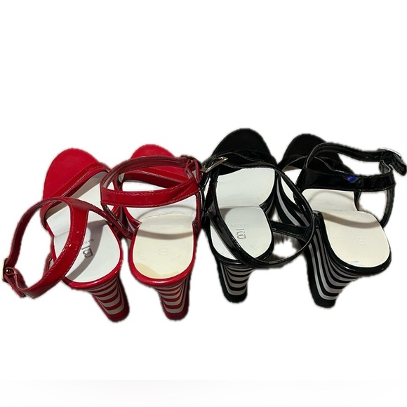 Bakers Stylish Red and Black Wedge Sandals, Size 8M - Picture 7 of 15